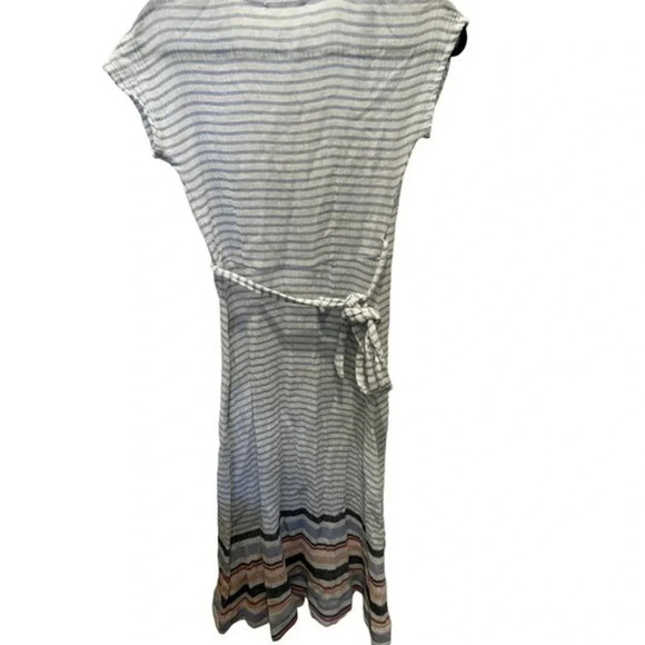 Marine Layer Womens Striped V-Neck Short Sleeve Belted Wrap Dress Gray Size XS - Picture 5 of 7